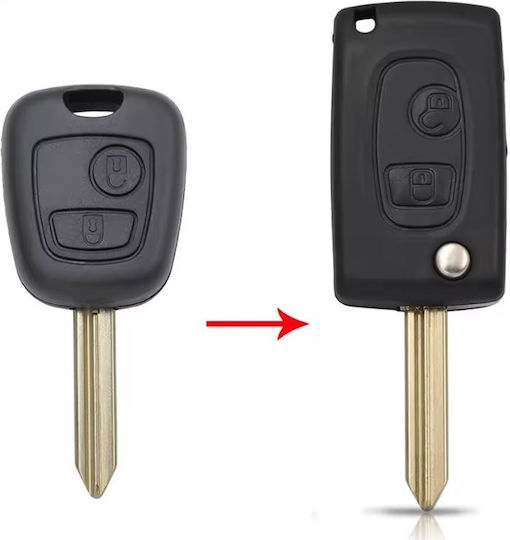 Husă Flip Pentru Chei Auto Transformers 2 Butoane Upgrade Sx9 Blade Citroen Saxo Xsara Picasso Berlingo 1999-2008