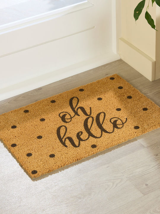 Artsy Mats Doormat Made of Coconut Tree with Non-Slip Backing Oh Hello Spotty 60x40cm