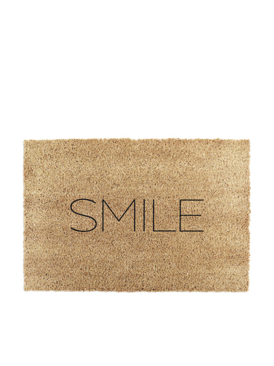 Artsy Mats Doormat Made of Coconut Tree with Non-Slip Backing Smile 60x40cm