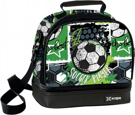 Graffiti Fotbal Geantă Școlară Izotermică Pentru Prânz 5 Litri Verde Fotbal 20x16x22cm