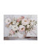 Panou Pânză Vază Flori Albe Verzi Roz 80x3.5x60cm Estheti 812-20094