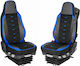 Pro Group Set De Capace Auto Din Piele Sintetica Albastru / Negru