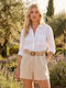 Women's Linen Shorts Beige