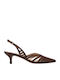 Lea Leder Pumps mit Mittelhohem Braun Absatz