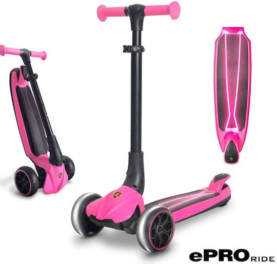 ePRO Kids Scooter 3-Wheel with LED Lighting for 8+ Years Pink