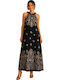 Sommer Maxi Hemdkleid Schwarz