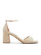 Leder Damen Sandalen Beige