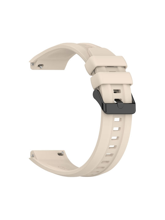 Silicone Strap Groove Pattern Black Clasp Xiaomi Watch S5 46mm Xiaomi Watch 5 47mm Ivory White