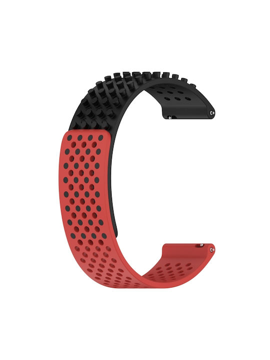 Curea din silicon 3D Dots Amazfit Bip 6 46mm Negru+roșu