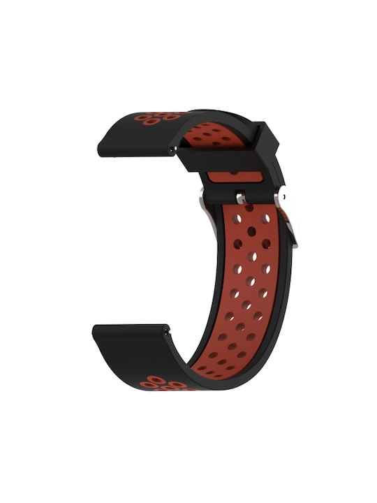 Silikon Tragbares Band Zweifarbig Löcher Amazfit Bip 6 46mm Schwarz Rot