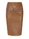 Кожена Midi Пола Draped Skirt
