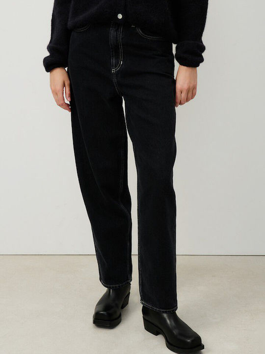 High Rise Women's Jean Pants In Balloon Leg Style Black