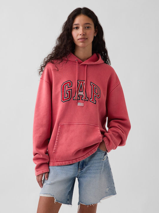 Women's Sweatshirt with Hood Faded Red