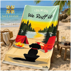 Mia Home Kinder-Strandtuch 70x140 I Dig My Dog