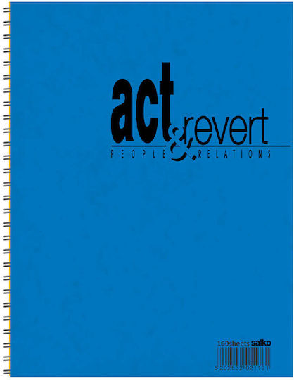 Salko Paper Act & Revert Spiral Notepad 160 Sheets Ruled Blue