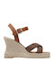 Damenplattformen Tabac Braun