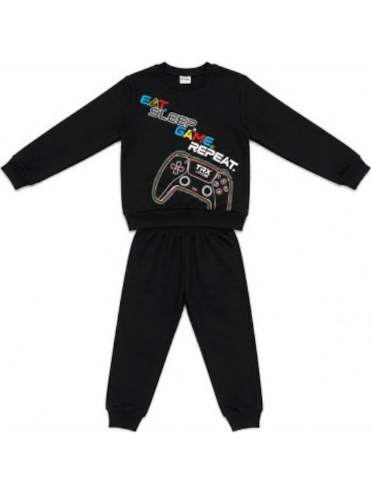 Trax Pijama pentru copii de iarnă neagră