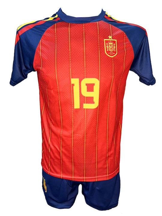 Kids Football Kit Lamine Yamal Red Blue Spain National Team 300626-03