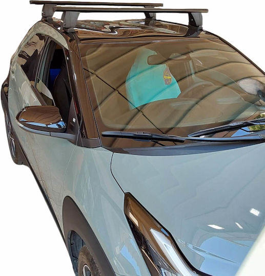 Menabo Aluminum Car Roof Bars Roof Rack for Toyota Aygo 2022+ Set with Roof Rack Legs and Lock Black