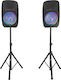 BoomToneDj Set cu Boxe PA Autoîntărite 500W cu Woofer 12"