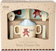 Rice Dinner Feeding Set Made of Blue Melamine 4...