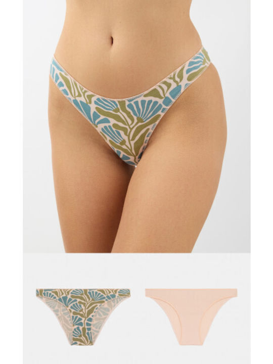 Minerva Minerva Damen-Slips 2er Pack Nahtlos Pi...
