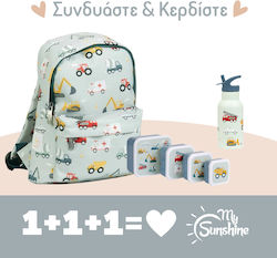 A Little Lovely Company Vehicles Light Blue Backpack
