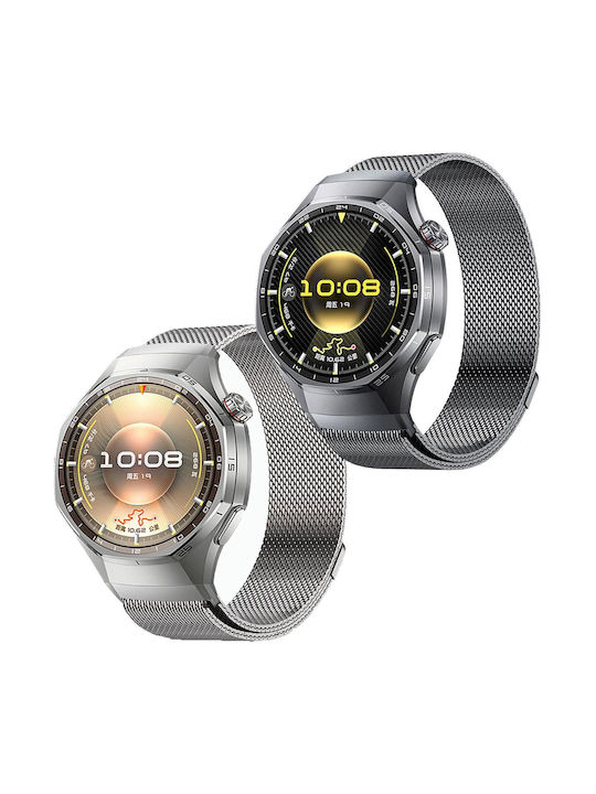 Huawei Watch GT 6 Pro Interfață Continuă Buton Cu Apăsare Curea De Ceas Magnetică Oțel Inoxidabil Milanese Titan