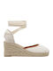Sommer Damenplattformen im Stil Espadrilles Beige