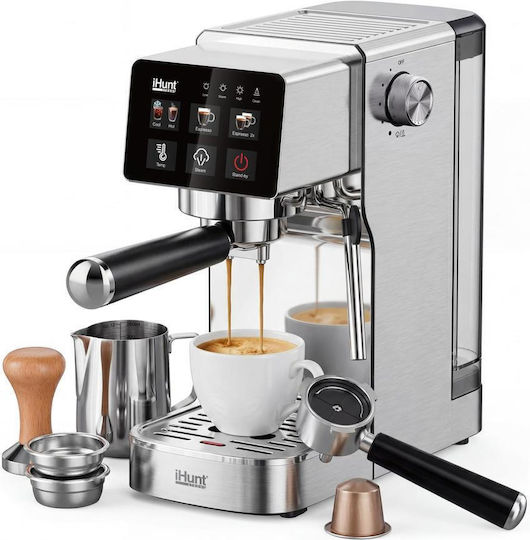 iHunt Μηχανή Espresso 1350W Πίεσης 19bar Γκρι