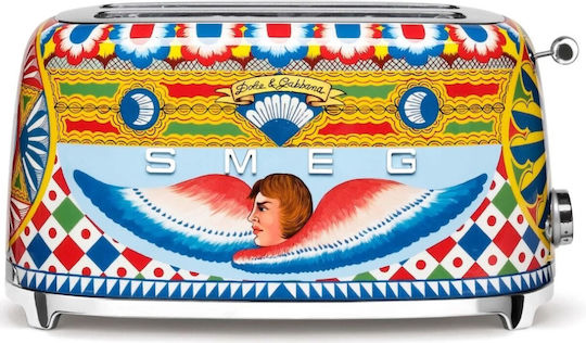 Smeg Dolce & Gabbana Sicily Is My Love Тостер 4 Слота 1500W Многоцветен