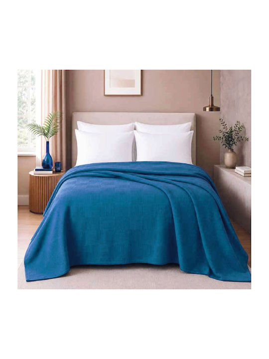 Mc Decor Piqué Decke Halbdoppelt 180x240cm Indigo