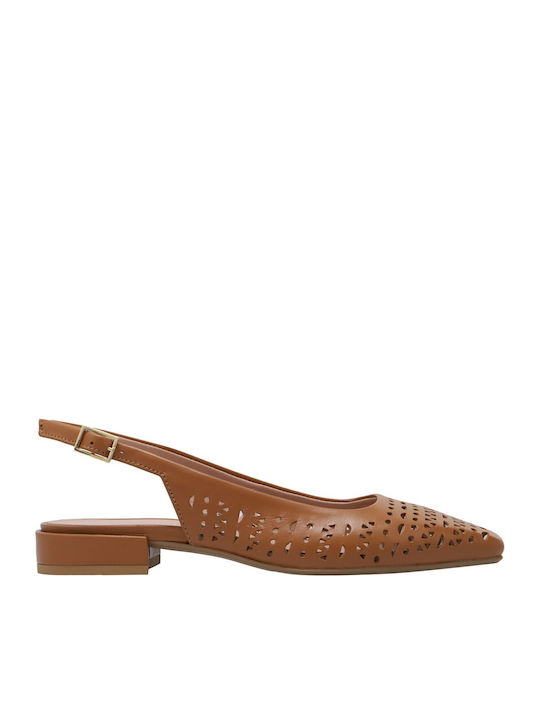 Kalogirou Leder Pumps mit niedrigen Absatz Tabac