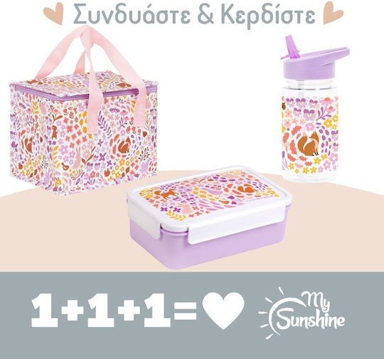 A Little Lovely Company Πλαστικό Παιδικό Σετ Φαγητού 0.45lt Ροζ