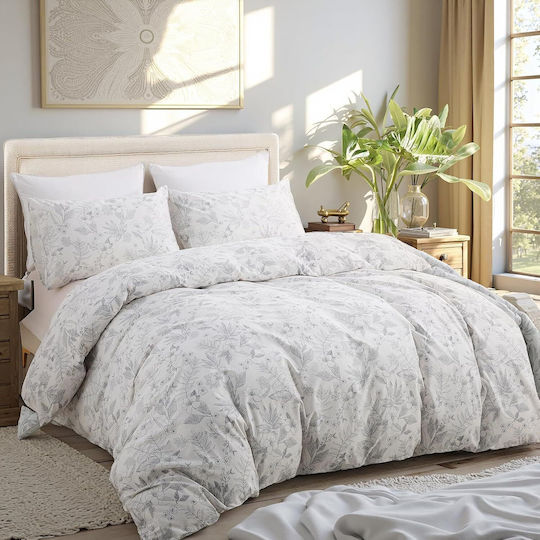 Duvet Cover Set 150x220cm Single with Pillowcase and 1 Bed Sheet Teresa