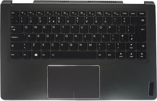 Лаптоп Клавиатура Keyboard Palmrest Lenovo Yoga 710-14ikb 80v4 710-14isk 80ty 5cb0l47456 5cb0l47295 5cb0l47363 5cb0l47368 Uk Backlight Черен Кωδ.41564ukpalmbl