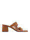 Damen Sandalen aus Leder Tabac Braun Virgina