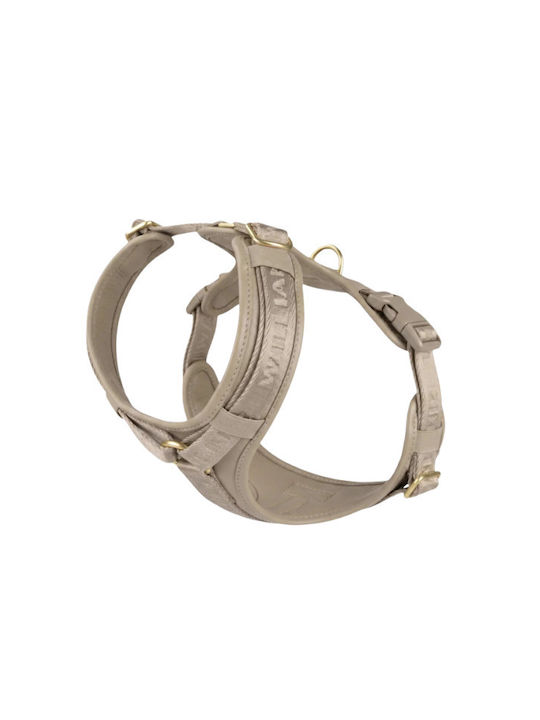 William Walker Leder Hundegeschirr Plain Premium Beiges Y-Harness Weiches Leder L 61-85cm