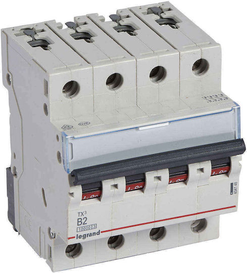Tx44p Series Miniature Circuit Breaker 4-Position 2A Curve B 6kA IEC 60898-1 6kA IEC 60947-2
