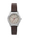 Timex Дамски часовник 26mm Кварцов с Кафява Кожена Каишка