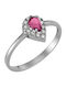 Ioannis Kosmima Women's Ring with Zircon in 9K White Gold