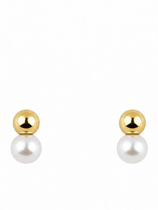 Kloxx Stud Earrings Gold 9K With Pearls