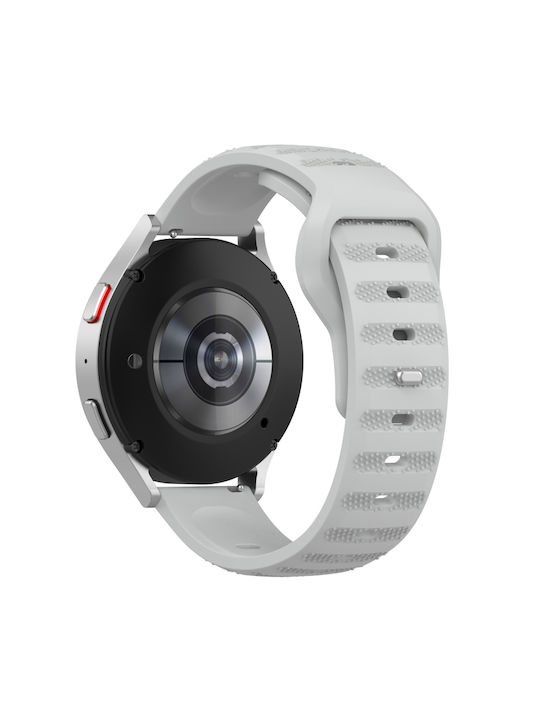 Λουράκι Σιλικόνης Dots Pattern Εσωτερικό Κούμπωμα Amazfit Bip 6 46mm Light Grey