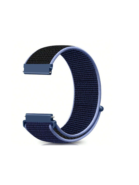 Найлонова каишка с лепенка Amazfit Bip 6 46mm Светлосиньо + Тъмносиньо