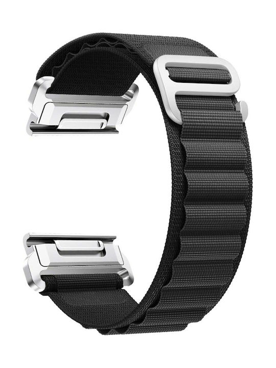 Beline Stoff Tragbare Bänder Schwarz Für Fenix 3 / 5X / 5X Plus / 6X / 6X Pro / 7X / 7X Pro / 8 (51mm)