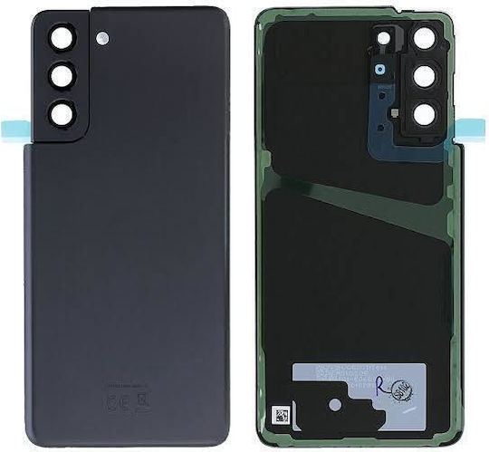 Samsung Galaxy S21 5g Battery Door + Battery Door Adhesive + Back Camera Lens Bezel Phantom Black Oem