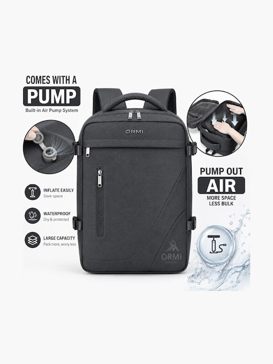 Ormi Rz29053 Travel Backpack 40x20x30cm Cabin Size Air Compression System Laptop Compartment & Large Capacity Grey