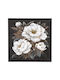 Gemälde Segeltuch Weiße Blumen Rahmen 80x80 cm Zen Collection 53098