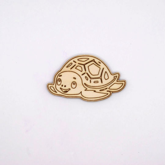 Wooden Turtle Outline Cutting Engraving Keychain