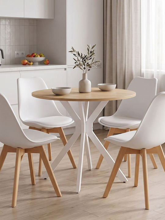 Τραπέζι Κουζίνας Gaston με 4 Καρέκλες 80x80εκ.